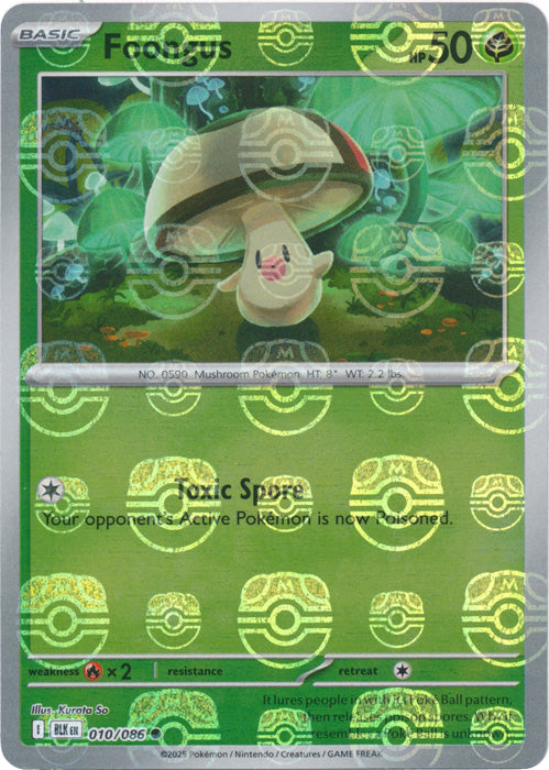 Foongus : BLACK BOLT (Masterball Reverse holo) - 010/086