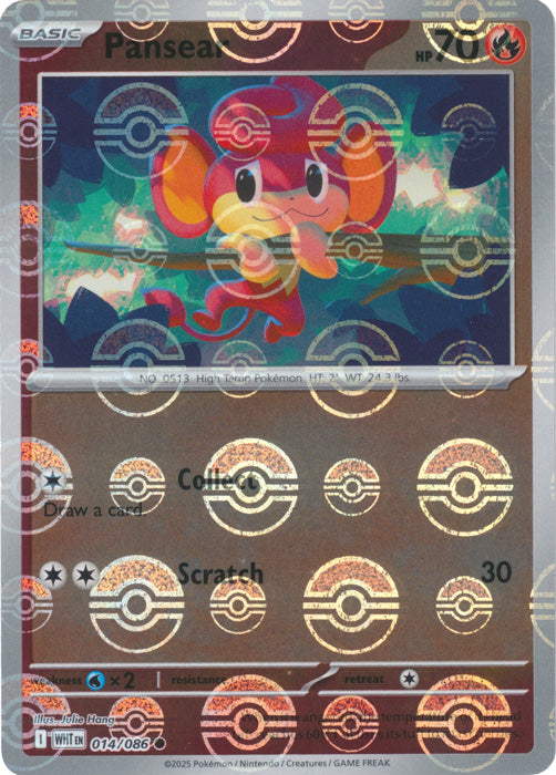 Pansear : WHITE FLARE (Pokeball Reverse holo) - 014/086