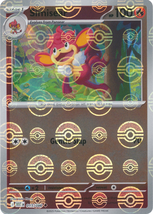 Simisear : WHITE FLARE (Pokeball Reverse holo) - 015/086