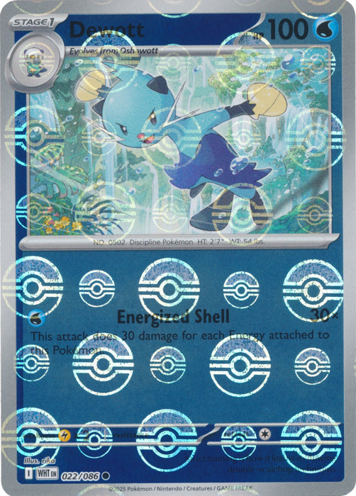 Dewott : WHITE FLARE (Pokeball Reverse holo) - 022/086