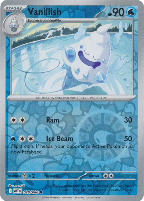 Vanillish : WHITE FLARE (Reverse holo) - 028/086