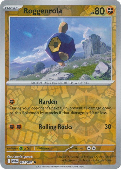 Roggenrola : WHITE FLARE (Reverse holo) - 046/086