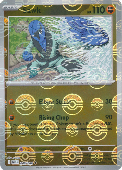 Sawk : WHITE FLARE (Pokeball Reverse holo) - 049/086