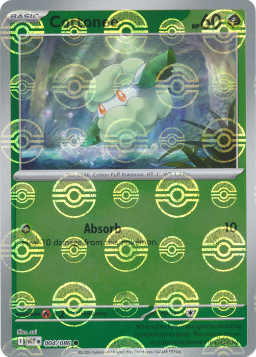 Cottonee : WHITE FLARE (Pokeball Reverse holo) - 004/086
