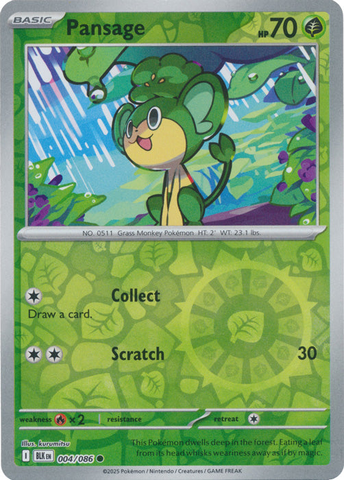Pansage : BLACK BOLT (Reverse holo) - 004/086
