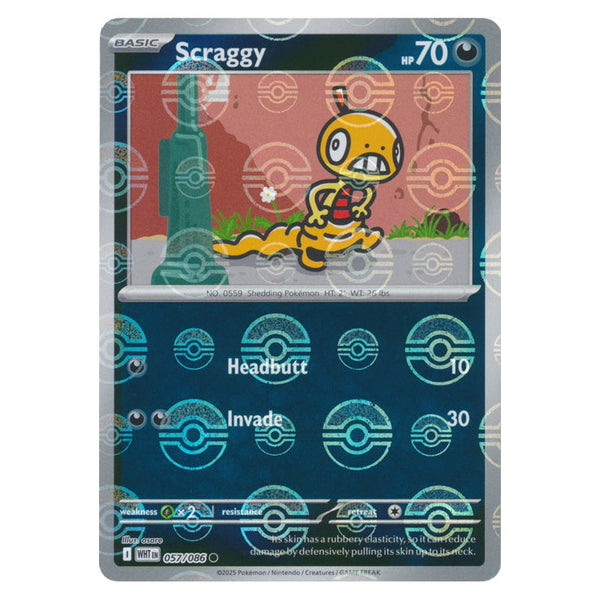 Scraggy : WHITE FLARE (Pokeball Reverse holo) - 057/086