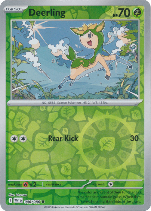 Deerling : WHITE FLARE (Reverse holo) - 006/086