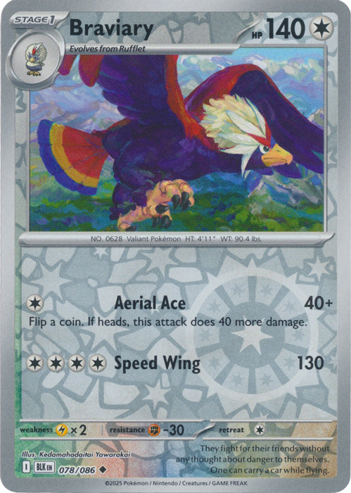 Braviary : BLACK BOLT (Reverse holo) - 078/086