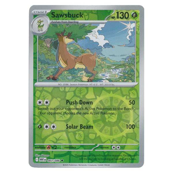 Sawsbuck : WHITE FLARE (Reverse holo) - 007/086