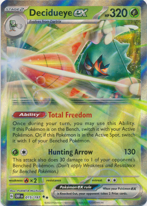 Decidueye ex : OBSIDIAN FLAMES - 015/197 - Lockett Labs UK