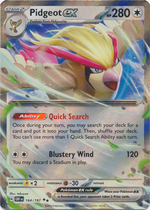 Pidgeot ex : OBSIDIAN FLAMES - 164/197 - Lockett Labs UK