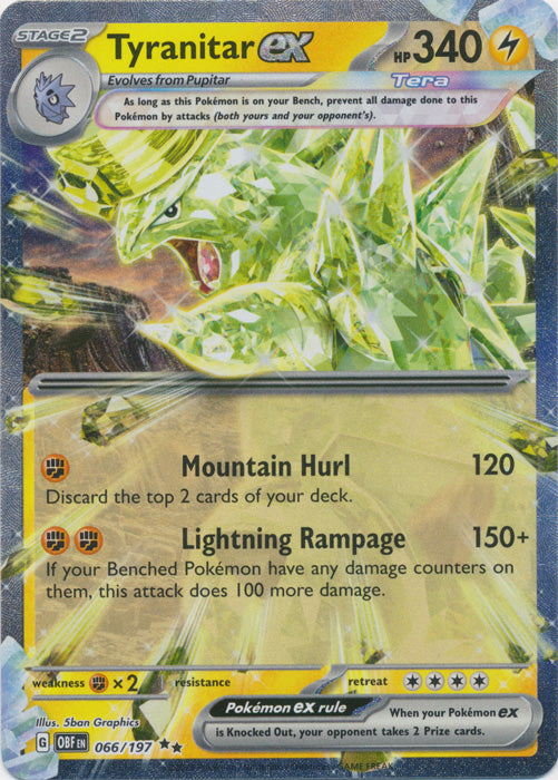 Tyranitar ex : OBSIDIAN FLAMES - 066/197 - Lockett Labs UK