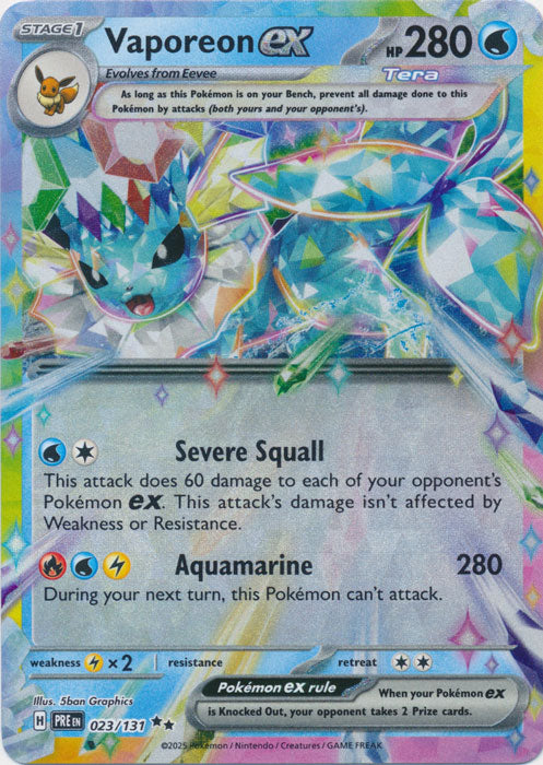 Vaporeon ex : PRISMATIC EVOLUTIONS - 023/131 - Lockett Labs UK