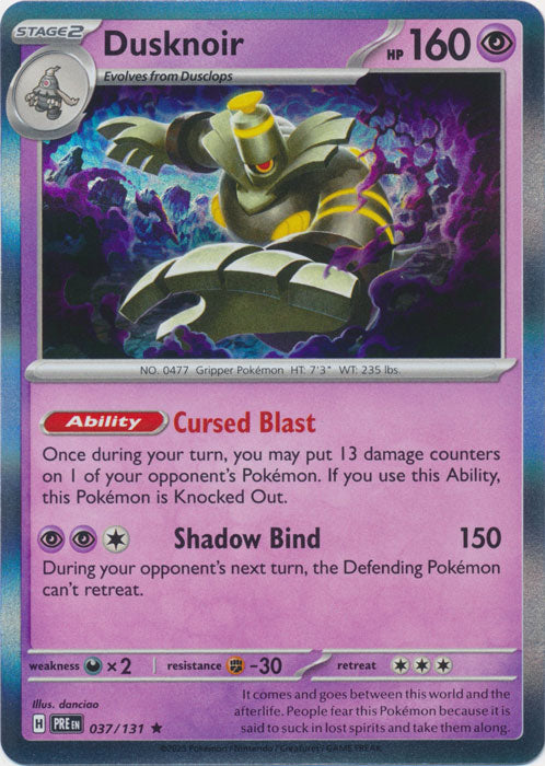 Dusknoir : PRISMATIC EVOLUTIONS (Holo) - 037/131 - Lockett Labs UK