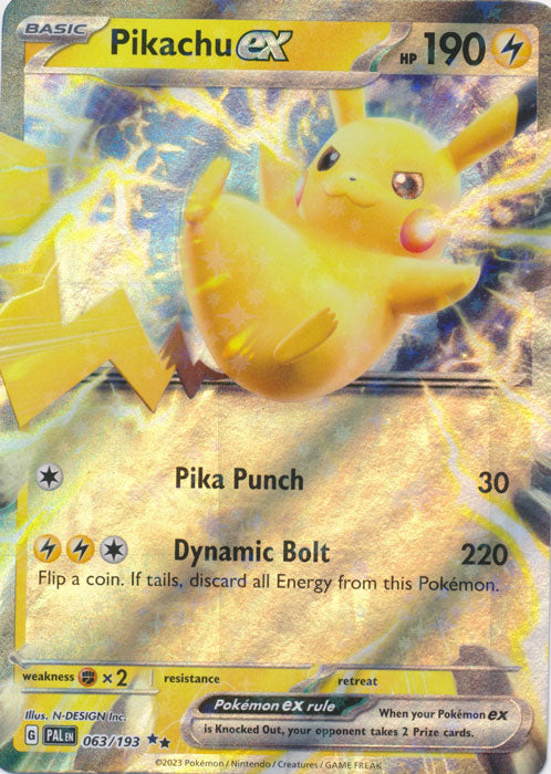 Pikachu ex : PALDEA EVOLVED - 063/193 - Lockett Labs UK