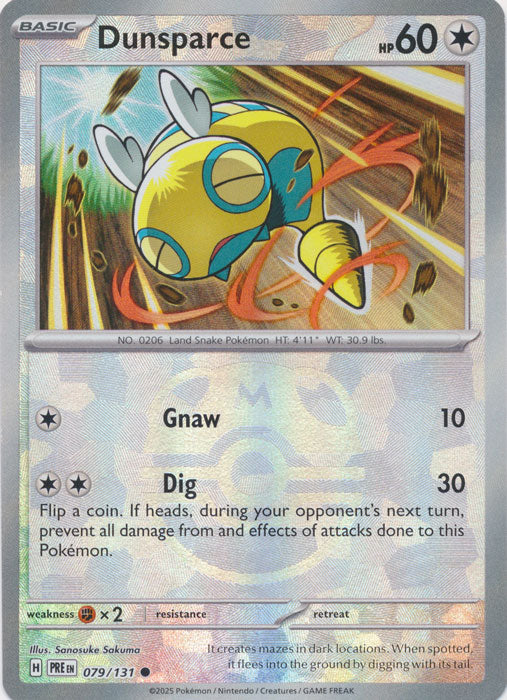 Dunsparce : PRISMATIC EVOLUTIONS (Masterball Reverse holo) - 079/131 - Lockett Labs UK