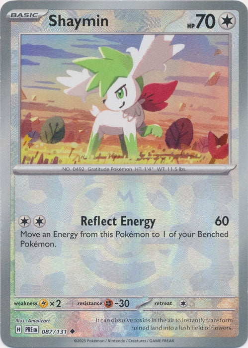 Shaymin : PRISMATIC EVOLUTIONS (Masterball Reverse holo) - 087/131 - Lockett Labs UK
