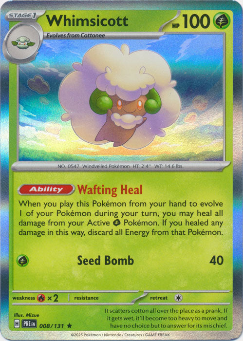 Whimsicott : PRISMATIC EVOLUTIONS (Holo) - 008/131