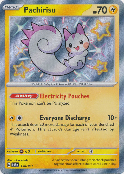 Pachirisu : PALDEAN FATES - 138/091 - Lockett Labs UK