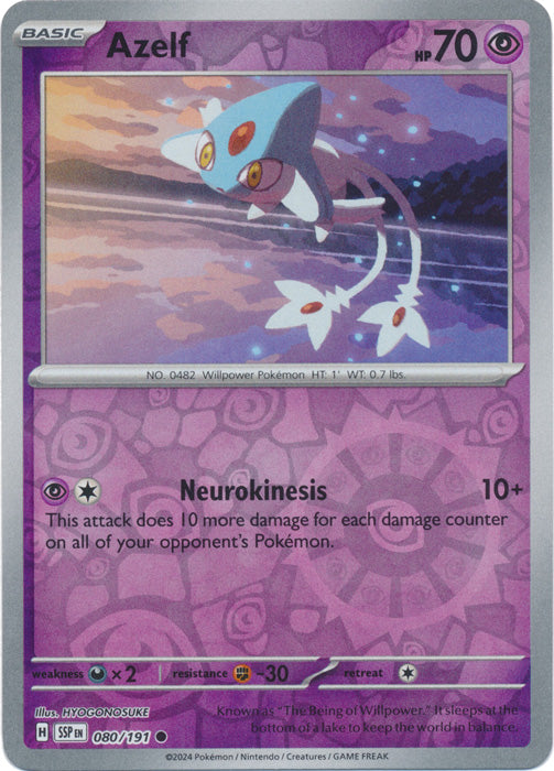 Azelf : SURGING SPARKS (Reverse holo) - 080/191 - Lockett Labs UK