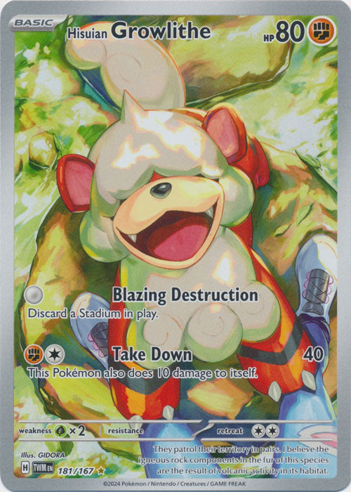 Hisuian Growlithe : TWILIGHT MASQUERADE - 181/167 - Lockett Labs UK