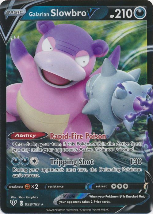 Galarian Slowbro V : DARKNESS ABLAZE - 099/189 - Lockett Labs UK