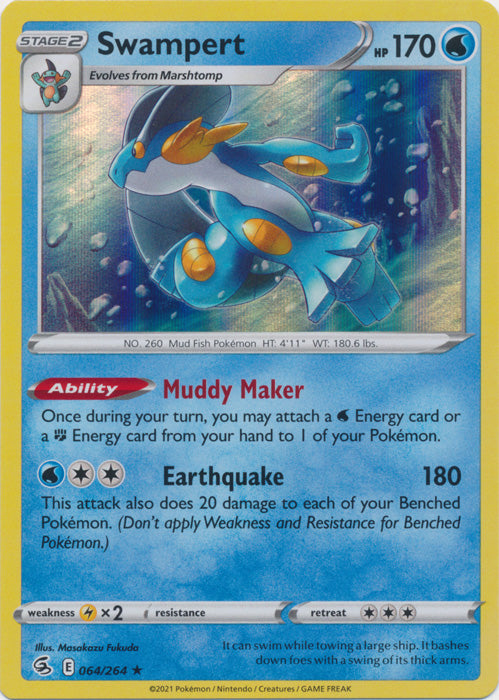 Swampert : FUSION STRIKE (Holo) - 064/264 - Lockett Labs UK