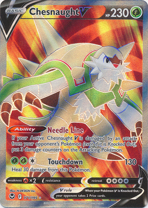 chesnaught ex pokemon card Chesnaught V : SILVER TEMPEST - 171/195 | Lockett Labs