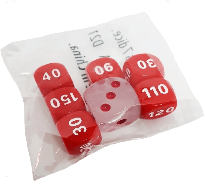 Battle Stadium Dice set of 6 Plus Bonus Die - Red