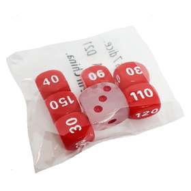 Battle Stadium Dice set of 6 Plus Bonus Die - Red