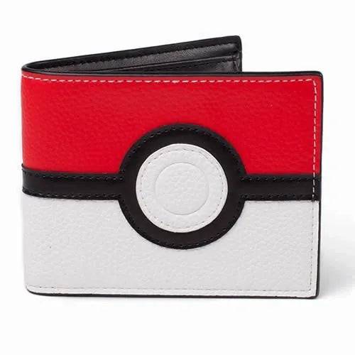 Lockett Labs Pokemon Pokeball Bifold Wallet featuring a red and white design with a black band and circular emblem.