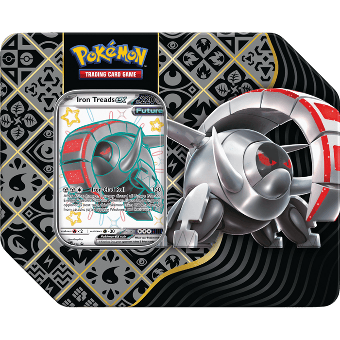 Paldean Fates Tin : 7" Tin - Great Tusk/ Iron Treads/ Charizard