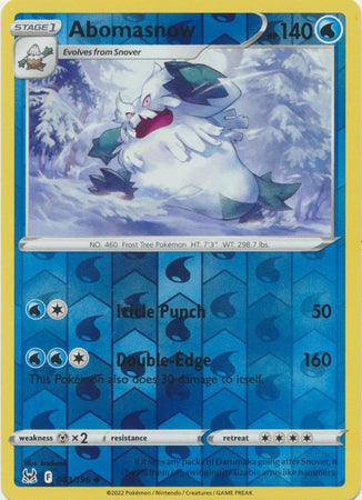 Abomasnow : LOST ORIGIN (Reverse holo) - 043/196 - Lockett Labs UK