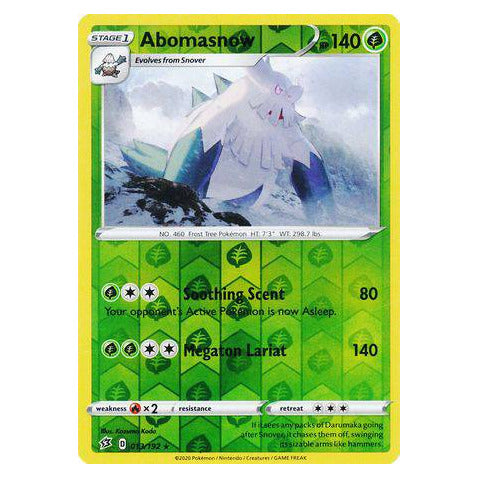 Abomasnow : REBEL CLASH (Reverse holo) - 013/192