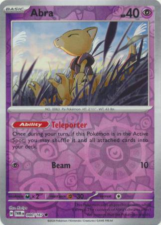 Abra : TWILIGHT MASQUERADE (Reverse holo) - 080/167 - Lockett Labs UK