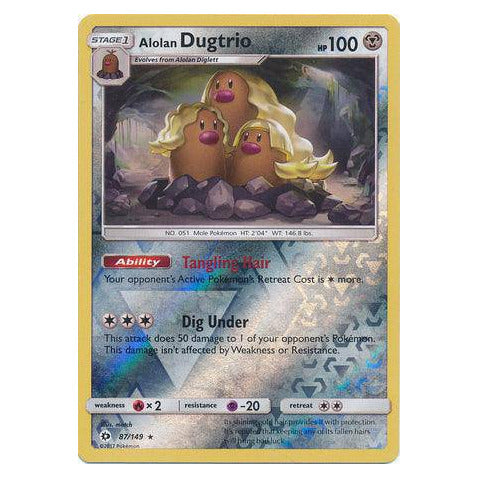 Alolan Dugtrio : SUN & MOON BASE (Reverse holo) - 87/149