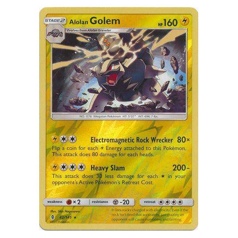 Alolan Golem : GUARDIANS RISING (Reverse holo) - 42/145