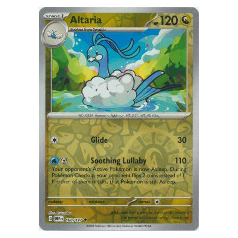 Altaria : OBSIDIAN FLAMES (Reverse holo) - 160/197