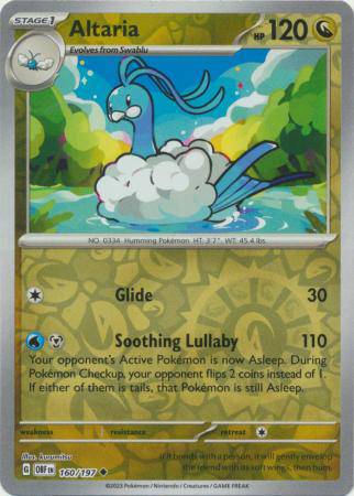 Altaria : OBSIDIAN FLAMES (Reverse holo) - 160/197