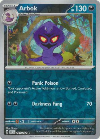 Arbok : TEMPORAL FORCES (Reverse holo) - 101/162 - Lockett Labs UK