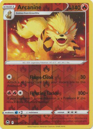 Arcanine : SILVER TEMPEST (Reverse holo) - 020/195 - Lockett Labs UK