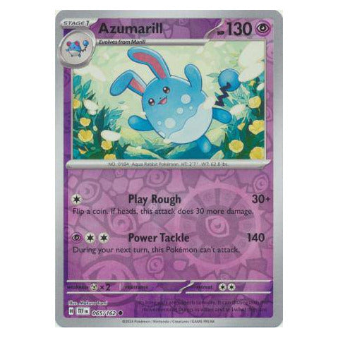 Azumarill : TEMPORAL FORCES (Reverse holo) - 065/162