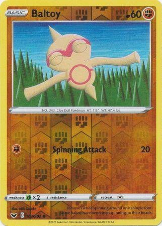 Baltoy : SWORD & SHIELD BASE (Reverse holo) - 102/202 - Lockett Labs UK