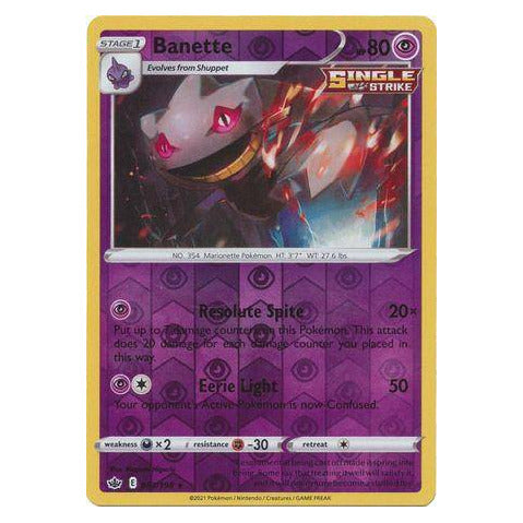 Banette : CHILLING REIGN (Reverse holo) - 063/198