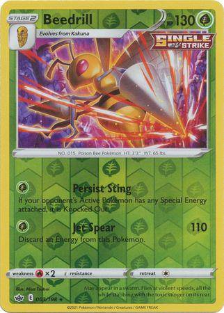 Beedrill : CHILLING REIGN (Reverse holo) - 003/198 - Lockett Labs UK