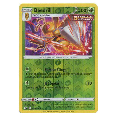Beedrill : CHILLING REIGN (Reverse holo) - 003/198