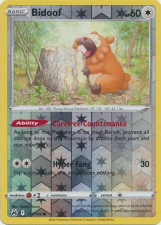 Bidoof : CROWN ZENITH (Reverse holo) - 111/159