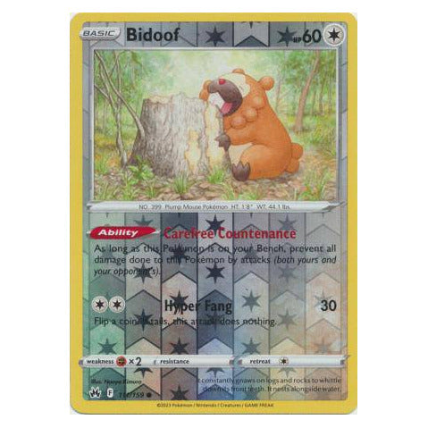 Bidoof : CROWN ZENITH (Reverse holo) - 111/159