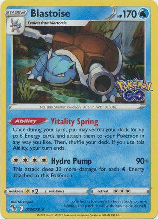 Blastoise : POKEMON GO! (Holo) - 017/078 - Lockett Labs UK