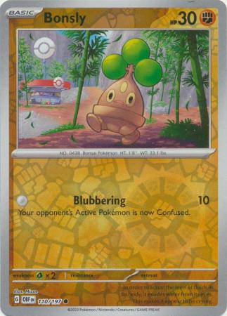 Bonsly : OBSIDIAN FLAMES (Reverse holo) - 110/197 - Lockett Labs UK